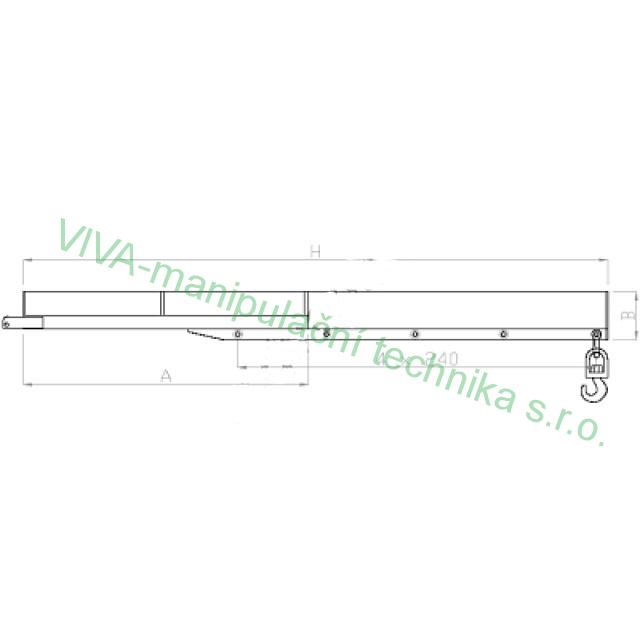Jeřábové rameno 5000 kg, 1500 mm