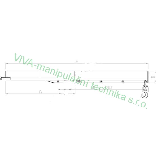 Jeřábové rameno 3000 kg, 1500 mm
