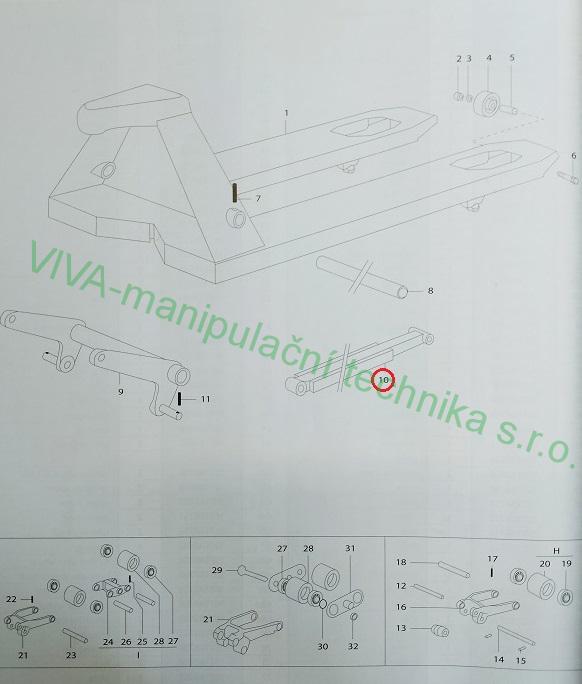 Rozvododvá tyč 800 mm