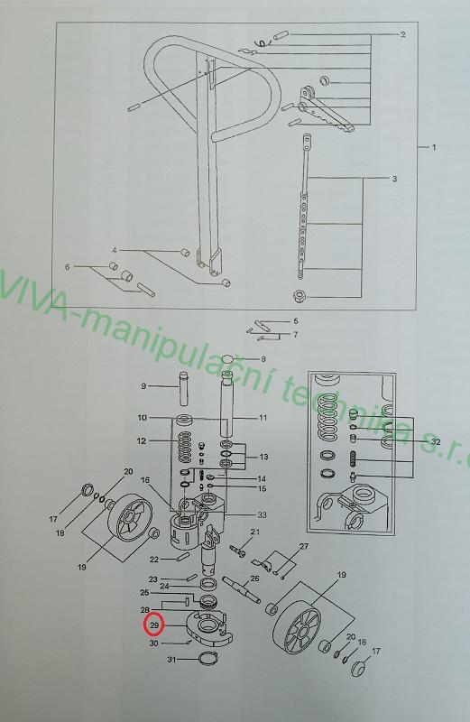 Třmen - základna hydraulické jednotky