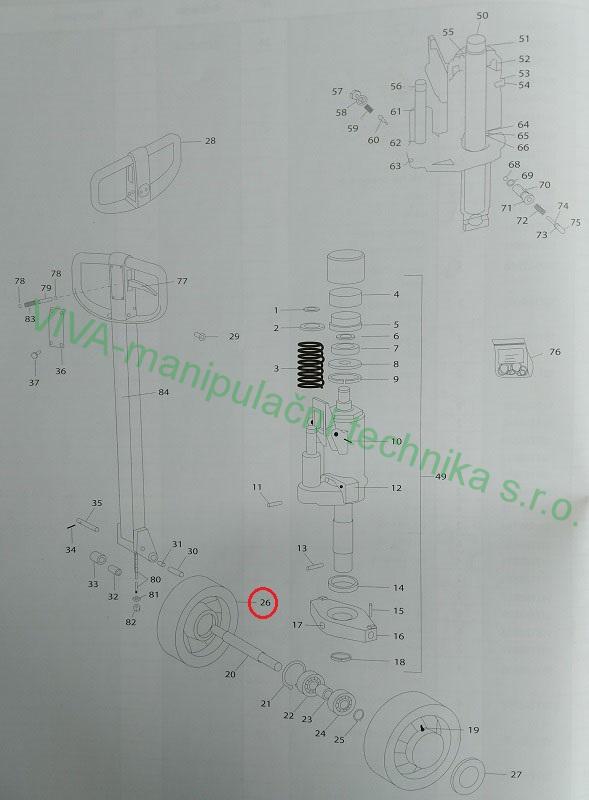 Kolo řídící pro paletové vozíky 175x56 mm Nylon