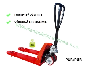Paletový vozík PUR/PUR - 2300 kg, tandem